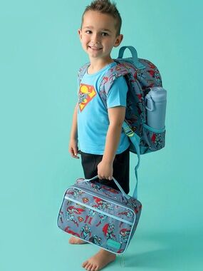 Posh Peanut Superman Blue Kids Lunchbox Set